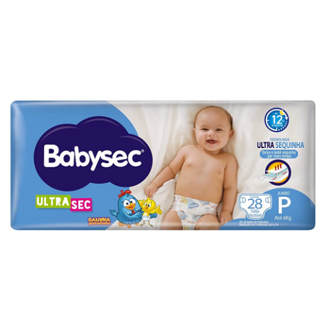 Fralda Babysec Ultrasec Galinha Pintadinha P 28 Unidades