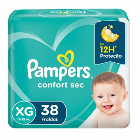 Fralda Pampers Confort Sec XG 38 Unidades