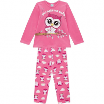 Pijama Infantil Kyly Coruja Rosa