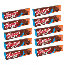 10 Pacotes Biscoito Chocomix Passatempo Chocolate 130g