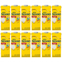 12 Unidades Leite UHT Integral Ninho 1 Litro