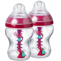 2 Mamadeiras Tommee Tippee Advanced Anti-cólica 260ml Rosa