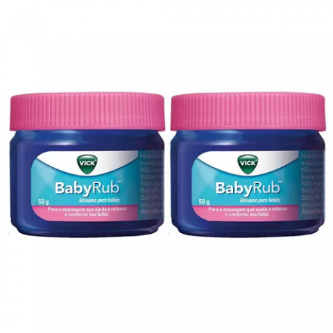 2 Pomadas Calmante para Bebês Vick BabyRub 50g cada