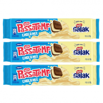 3 Biscoitos Passatempo Recheado Chocolate Galak 96g cada