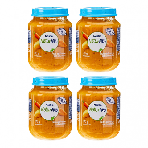 4 Unidades Papinha Peito de Frango com Legumes Nestlé 170g
