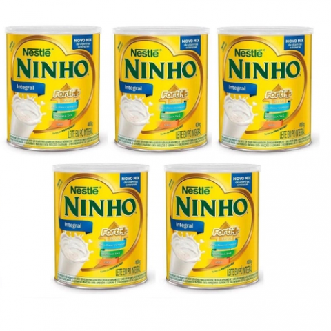 5 Latas Leite Em Pó Ninho Integral 380g