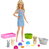 Boneca Barbie Banho de Cachorrinhos