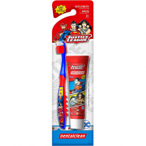 Gel Dental + Escova Infantil Heróis Liga da Justiça 50g