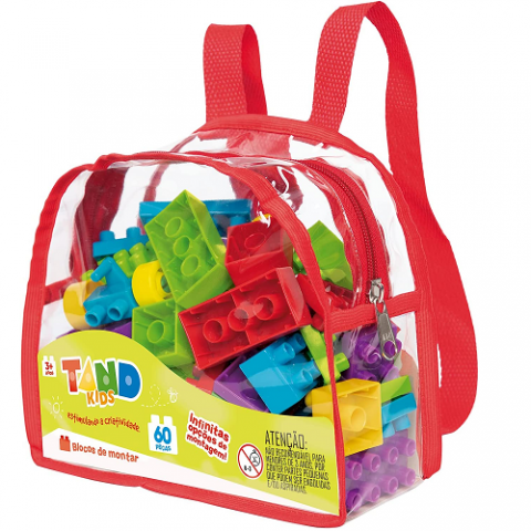 Mochila Blocos de Montar 60 Peças – Tand Kids