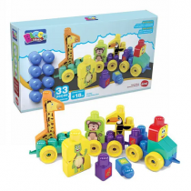 Trem Puxa Zoo Blocos de Montar Animais Dismat