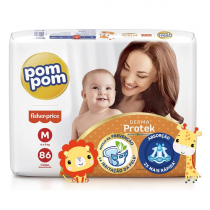 Fralda Pom Pom Derma Protek M 86 Unidades