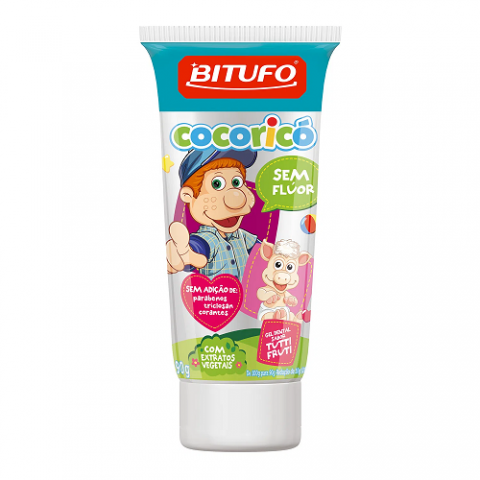 Bitufo Gel Dental Cocoricó Com Flúor Sabor Tutti Frutti 90g