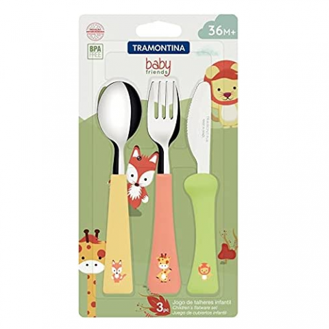 Jogo de Talheres Infantil Tramontina Baby Friends