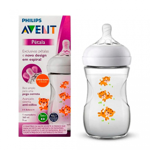 Mamadeira Pétala Philips Avent Tigre 260ml