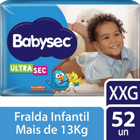 Fralda Babysec Galinha Pintadinha XXG 52 Unidades