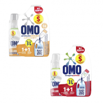 Kit Garrafa Para Diluição + Sabão Liquido Omo Lavagem Perfeita 500ml