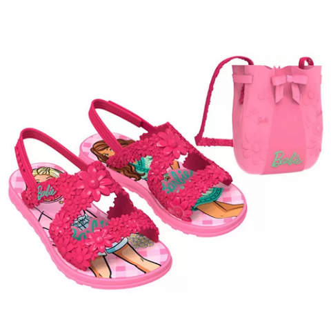 Sandália Infantil Grendene Kids Barbie Flowers Rosa