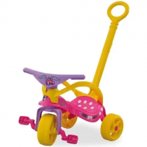 Triciclo com Empurrador e Proteção Minnie Xalingo Rosa