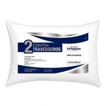 2 Unidades Travesseiros Ortobom Antialergico Twee em Fibra Siliconada 45 x 65 cm Branco