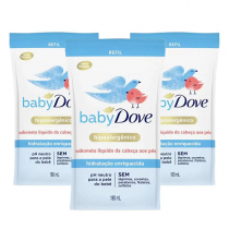 3 Unidades Sabonete Líquido Baby Dove Hidratação Enriquecida Refil 180ml