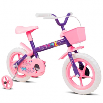 Bicicleta Infantil Aro 12 Verden Paty com cestinha e rodinhas