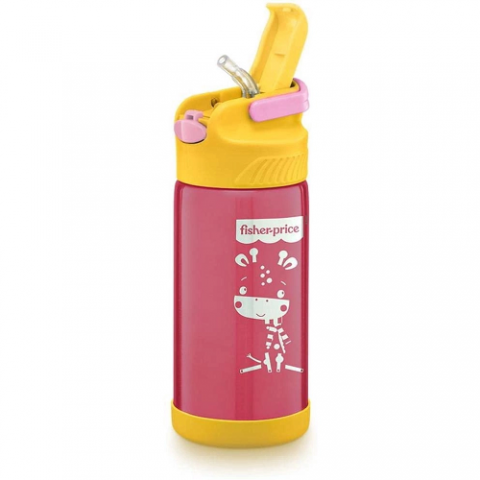 Copo Térmico Fisher Price Aço Inox Hot Cold Rosa 400ml