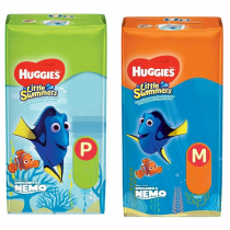 Kit com 50 Fraldas Little Swimmers Huggies P ou M