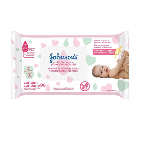 Lenços Umedecidos Johnson’s Baby Extra Cuidado 96 Unidades