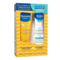 Kit Protetor Solar Mustela 50 FPS 200ml + Hidratante para Bebe 100ml