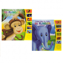 Combo 2 Livros da Coleção Conhecendo os Sons da Floresta Macaco e Elefante