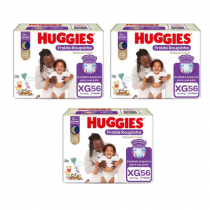 3 Pacotes Fralda Huggies Roupinha Natural Care XG 56 unidades cada