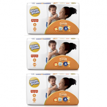 3 Pacotes Fralda Pom Pom Derma Protek G 68 unidades