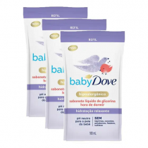 3 Unidades Dove Baby Sabonete Liquido Hora De Dormir Hipoalergenico Hidrataçao Relaxante 180ml