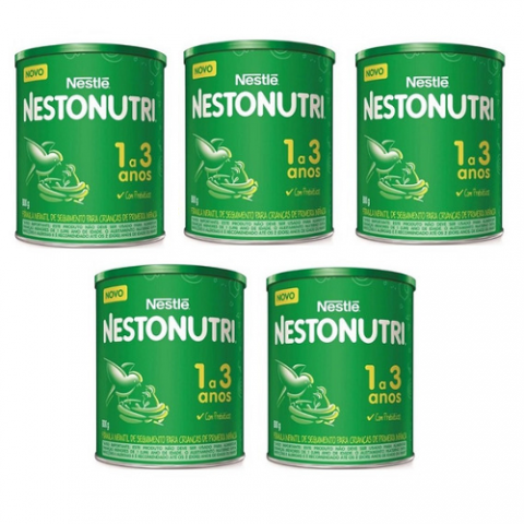 5 Latas Nestonutri Nestlé 1 a 3 anos 800g
