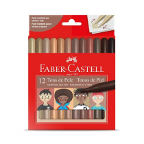 Canetinha Vai e Vem Tons de Pele Faber-Castell 12 Cores