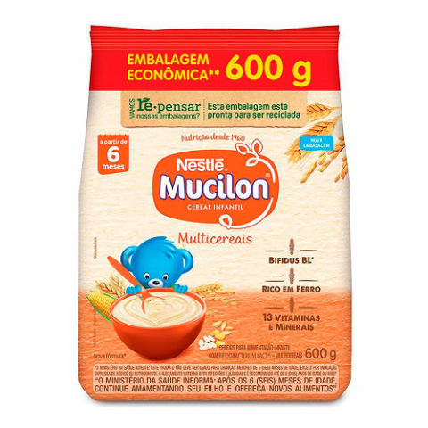 Mucilon Cereal Infantil Multicereais 600g