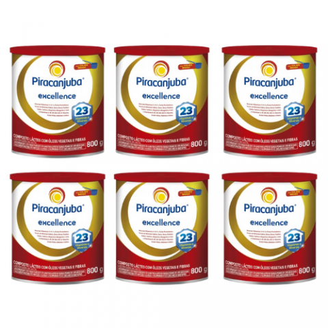 6 Latas Composto Lácteo Piracanjuba Excellence Fase Pré Escolar 800g
