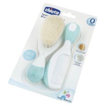 Escova e Pente de Cerdas Naturais Chicco Azul