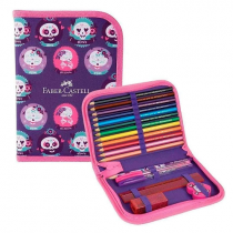 Estojo Escolar Completo Caveirinha Faber-Castell