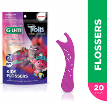 Fio Dental Infantil Gum Flosser Trolls 20 Unidades