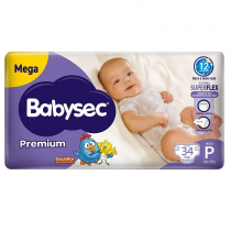 Fralda Babysec Galinha Pintadinha Premium P 34 Unidades