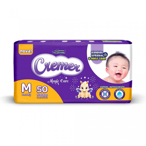 Fralda Cremer Mega M 50 Unidades