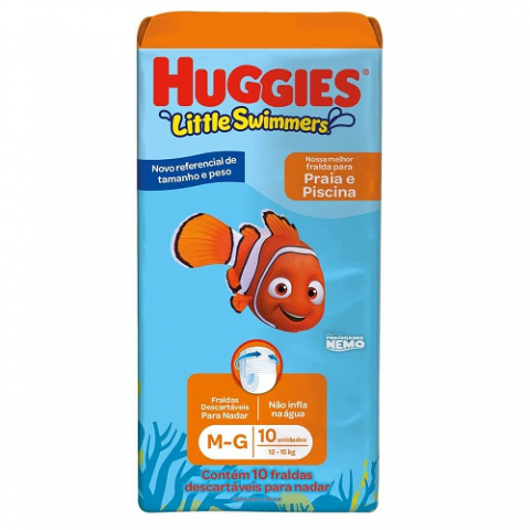 Fralda Huggies Little Swimmers M/G 10 Unidades