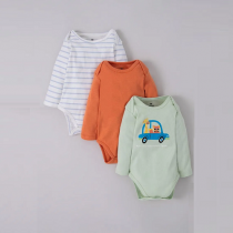 Kit 3 Bodies Bebê Unissex Manga Longa Hering