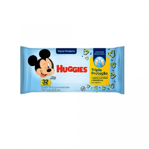 Toalha Umedecida Huggies Tripla Proteção 32 Unidades