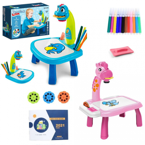 Mesa Infantil para Desenhos com LED Projetor
