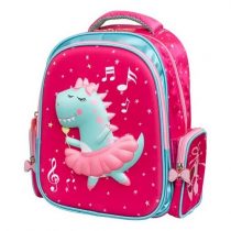Mochila Infantil Bailarina Dinossauro 3D Pequena Alto Relevo Impermeável Yins
