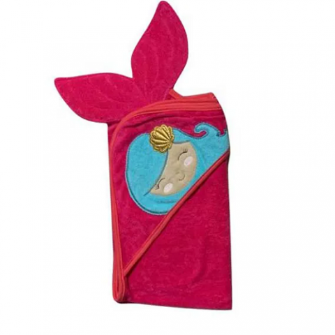 Toalha de Banho Infantil com Capuz Sereia Alana Pink Zip Toys