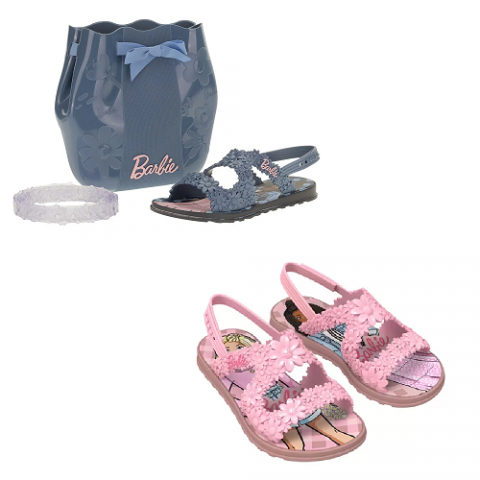 Sandália Grendene Kids Barbie Flowers + Bolsa (25 ao 33)