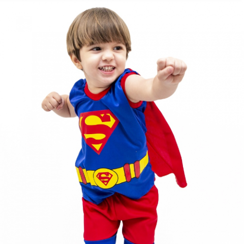 Fantasia Infantil Super Homem Com Capa